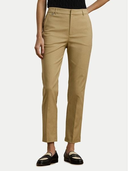 LAUREN RALPH LAUREN Spodnie materiałowe 200811955006 Beżowy Skinny Fit. Brązowe spodnie materiałowe damskie Lauren Ralph Lauren, bez wzorów, z bawełny. Za 579.99 zł.