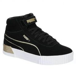 Buty do chodzenia damskie Puma Carina Mid SD Metal V2. Czarne obuwie sportowe damskie Puma, bez wzorów, z materiału, trekkingowe. Za 356.00 zł.