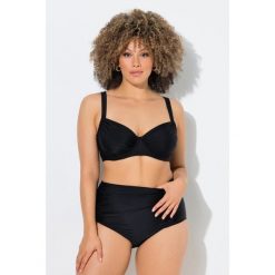Damskie Bikini z fiszbinami marszczenie regulowane ramiączka. Czarne bikini damskie Ulla Popken, plus size, bez wzorów, plus size. W wyprzedaży za 111.99 zł.