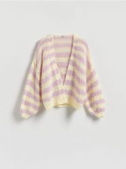 Kardigan w paski - wielobarwny. Kardigany damskie Reserved, l, bez wzorów, z dzianiny. Za 139.99 zł.