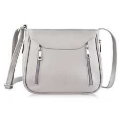 Listonoszka skórzana szara PAOLO PERUZZI Z-52-GR. Szare torby na ramię damskie Paolo Peruzzi, bez wzorów, z materiału, eleganckie, małe, bez dodatków. Za 179.99 zł.