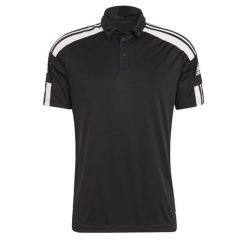 Koszulka polo do piłki nożnej męska Adidas Squadra 21 Polo z krótkim rękawem. Białe koszulki polo męskie Adidas, m, bez wzorów, sportowe, bez ramiączek. Za 97.30 zł.