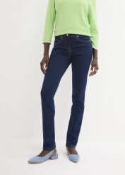Dżinsy Slim Fit, mid waist, super stretch. Czarne jeansy damskie bonprix. Za 114.99 zł.