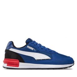 Sneakersy Puma. Niebieskie półbuty chłopięce Puma, bez wzorów, bez zapięcia. Za 179.99 zł.