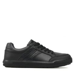 Sneakersy Geox. Czarne trampki i tenisówki chłopięce Geox, bez wzorów, bez zapięcia. Za 369.99 zł.