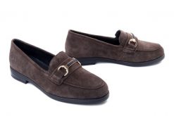 Rieker 46262-25 brown, półbuty damskie. Brązowe półbuty damskie Rieker, bez wzorów, ze skóry, bez obcasa, bez zapięcia. Za 389.90 zł.