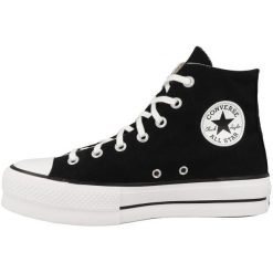 Buty sportowe Casual Damskie Converse All Star Platform High Top Czarny. Białe obuwie sportowe damskie Converse, bez wzorów, z materiału, Converse All Star. Za 428.45 zł.