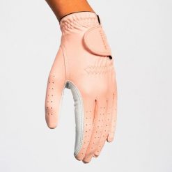 Rękawica do golfa damska Inesis Soft 500 dla praworęcznych. Czerwone obuwie sportowe damskie INESIS, bez wzorów, ze skóry, sportowe. Za 49.99 zł.