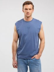 Koszulka męska bez rękawów niebieska Irrer 402. Niebieskie t-shirty męskie Big Star, l, z aplikacjami, z bawełny, retro, bez kołnierzyka. W wyprzedaży za 59.99 zł.