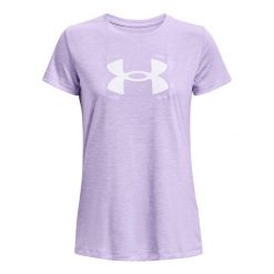 Graficzna Koszulka Techniczna Dla Kobiet. Fioletowe koszulki sportowe damskie Under Armour, m, bez wzorów, sportowe, bez kołnierzyka. Za 170.99 zł.