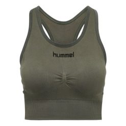 Bezszwowy biustonosz dla kobiet Hummel First. Brązowe obuwie sportowe damskie Hummel, bez wzorów, na fitness i siłownię. Za 152.50 zł.