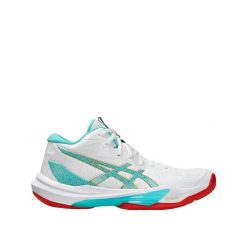 Buty do siatkówki ASICS RISETRUSS Biały/Szafirowy. Białe obuwie sportowe damskie Asics, bez wzorów, do siatkówki. Za 722.95 zł.