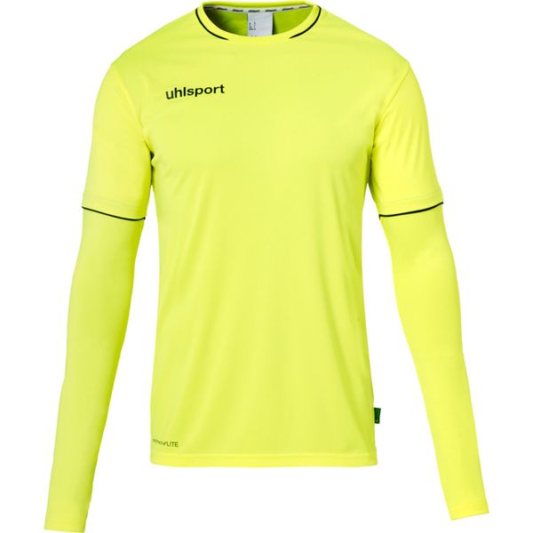 Koszulka bramkarska Uhlsport. Czarne koszulki sportowe męskie Uhlsport, bez wzorów, bez kołnierzyka, bez ramiączek, do piłki nożnej. Za 212.50 zł.