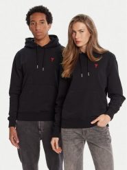 AMI Paris Bluza BFUSW235.730 Czarny Regular Fit. Czarne bluzy męskie AMI PARIS, m, bez wzorów, z bawełny, bez kaptura. Za 1,329.00 zł.