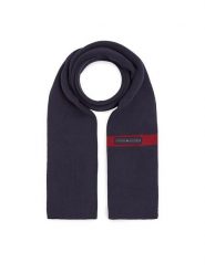 Tommy Hilfiger Szalik Th Skyline Knit Scarf AM0AM11496 Granatowy. Niebieskie rękawiczki męskie Tommy Hilfiger, bez wzorów, z bawełny. Za 349.99 zł.