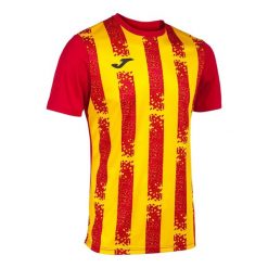 Koszulka Joma Czerwona Męska Piłka Nożna. Czerwone koszulki sportowe męskie Joma, m, bez wzorów, z materiału, bez kołnierzyka, bez ramiączek, na fitness i siłownię. Za 141.85 zł.