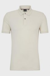 Koszulka Polo męska BOSS Pallas Open White regular fit beżowa (50468301-131). Białe koszulki polo męskie Boss, m, bez wzorów, bez kołnierzyka, bez ramiączek. Za 229.00 zł.