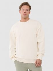 4F Bluza dresowa oversize nierozpinana bez kaptura męska - beżowa M. Brązowe bluzy męskie 4f, m, bez wzorów, z bawełny, bez kaptura. Za 159.99 zł.