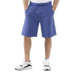 Męskie szorty z efektem sprania plaży. Niebieskie buty sportowe męskie LEONE 1947 APPAREL, z tkaniny, bez zapięcia, na fitness i siłownię. Za 109.46 zł.
