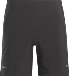 Spodenki treningowe męskie Reebok Speed 4.0. Czarne krótkie spodenki sportowe męskie Reebok, m, bez wzorów, z materiału, na fitness i siłownię. Za 199.99 zł.