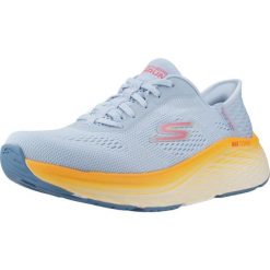 Buty SKECHERS SLIP-INS MAX CUSHIONING ELITE 2.0 Niebieski. Niebieskie trampki i tenisówki damskie Skechers, bez wzorów, z tkaniny, bez zapięcia. Za 501.30 zł.
