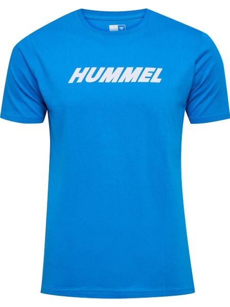 Koszulka z logo Hummel Elemental. Niebieskie koszulki sportowe męskie Hummel, s, bez wzorów, z bawełny, bez kołnierzyka, bez ramiączek, na fitness i siłownię. Za 72.05 zł.