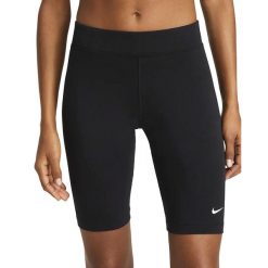 Spodnie treningowe damskie Nike Essential MR Biker. Białe legginsy sportowe damskie Nike, xs, bez wzorów, krótkie, do biegania. Za 210.99 zł.