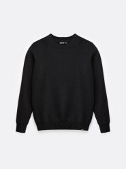 Sweter męski o teksturalnym splocie bawełniany czarny Reylon 906. Czarne swetry przez głowę męskie Big Star, l, bez wzorów, z bawełny, bez kołnierzyka. Za 199.99 zł.
