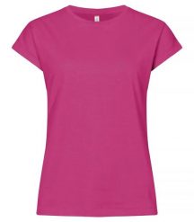 Clique Fashion Top Women - damska koszulka o luźnym kroju – Bright Cerise. Czerwone t-shirty damskie CLIQUE, m, bez wzorów, z bawełny, bez kołnierzyka. Za 112.25 zł.
