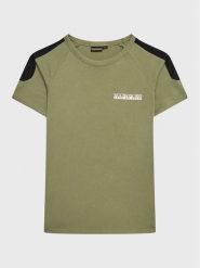 Napapijri T-Shirt NP0A4H2Y D Zielony Regular Fit. Zielone t-shirty dla chłopców Napapijri, bez wzorów, z bawełny, bez ramiączek. Za 199.99 zł.