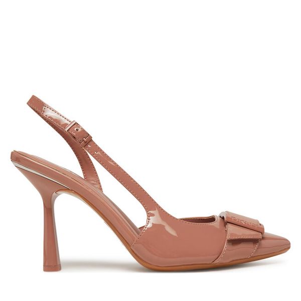 Szpilki DKNY. Czerwone sandały damskie DKNY, bez wzorów, bez obcasa, bez zapięcia. Za 409.99 zł.