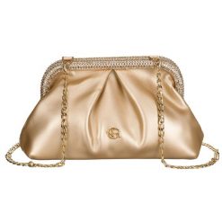 Kopertówka damska ze skóry ekologicznej w złotym kolorze - Rovicky. Żółte kopertówki damskie ROVICKY, bez wzorów, ze skóry ekologicznej, wizytowe, bez dodatków. Za 97.99 zł.