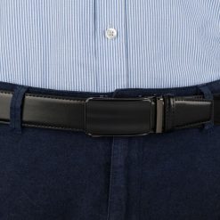 Pasek męski skórzany 3,5 cm klamra automatyczna Beltimore czarny 52-571 : Kolory - czarny, Rozmiar pasków - r.105-120 cm. Czarne paski damskie bez wzorów, ze skóry, wizytowe. Za 64.99 zł.