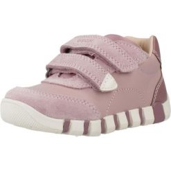 Buty GEOX B IUPIDOO GIRL Rose. Czerwone obuwie sportowe damskie Geox, bez wzorów, ze skóry, na fitness i siłownię. Za 189.99 zł.