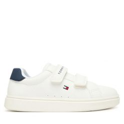 Sneakersy Tommy Hilfiger. Białe trampki i tenisówki chłopięce Tommy Hilfiger, bez wzorów, bez zapięcia. Za 289.99 zł.