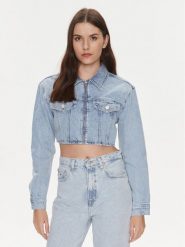 Tommy Jeans Kurtka jeansowa DW0DW17450 Niebieski Slim Fit. Niebieskie kurtki damskie Tommy Jeans, s, bez wzorów, z bawełny, bez kaptura. Za 469.99 zł.