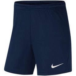 Spodenki krótkie damskie Nike Dry Park III Short NB. Niebieskie szorty sportowe damskie Nike, bez wzorów, z poliesteru, sportowe, na fitness i siłownię. Za 66.99 zł.