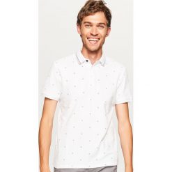 Koszulka polo w drobny wzór - Biały. Białe koszulki polo męskie Reserved. Za 59.99 zł.