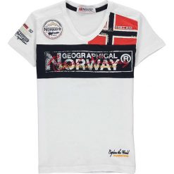 Koszulka "Jerard" w kolorze białym. T-shirty dla chłopców Geographical Norway Kids & Ladies. W wyprzedaży za 49.95 zł.
