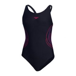 Dziewczęcy jednoczęściowy kostium kąpielowy Speedo Placement Muscleback. Czerwone stroje kąpielowe dla dziewczynek Speedo, bez wzorów, z materiału. Za 174.00 zł.
