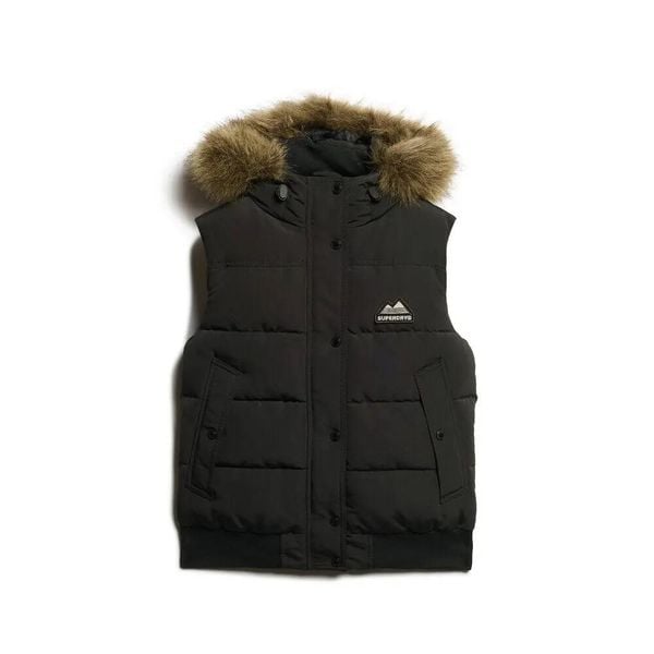 Damska kurtka puchowa Superdry. Czarne kurtki damskie Superdry., na zimę, s, z aplikacjami, prążkowane, bez kaptura. Za 559.30 zł.