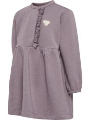 Hummel sukienka dziewczęca hmlMINI REG GLITTER DRESS L/S z bawełny organicznej. Szare sukienki dla dziewczynek Hummel, z aplikacjami, z bawełny, klasyczne, bez ramiączek, długie. Za 180.79 zł.