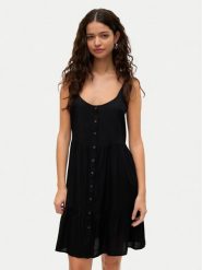 Vero Moda Sukienka letnia Bumpy 10325283 Czarny Loose Fit. Czarne sukienki damskie Vero Moda, na lato, l, bez wzorów, z wiskozy, bez kołnierzyka, bez ramiączek. Za 99.99 zł.
