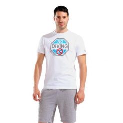 T-shirt Arena Diving. Białe t-shirty męskie Arena, l, bez wzorów, z bawełny, klasyczne, bez kołnierzyka. Za 196.50 zł.