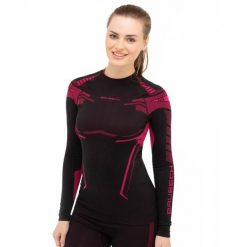 Bluza termoaktywna Damska Brubeck DRY. Czarne bluzy sportowe damskie Brubeck, l, bez wzorów, z poliamidu, bez kaptura, do biegania. Za 159.99 zł.