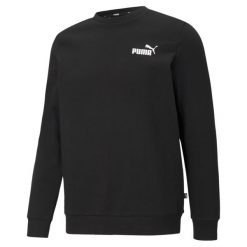 Męska bluza dresowa z małym logo i okrągłym dekoltem Essentials PUMA Black. Czarne bluzy męskie Puma, m, bez wzorów, z dresówki, bez kaptura, na fitness i siłownię. Za 232.00 zł.