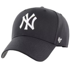 Męska czapka z daszkiem 47 Brand MLB New York Yankees Cap. Czarne czapki i kapelusze męskie 47 Brand, bez wzorów, z bawełny, sportowe. Za 99.99 zł.