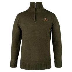 Sweter z zamkiem błyskawicznym Jack Pyke Pheasant. Zielone swetry przez głowę męskie Jack Pyke, s, bez wzorów, bez kołnierzyka. Za 303.50 zł.