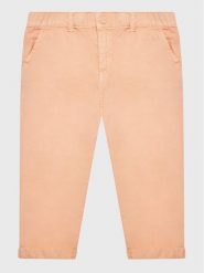 Guess Spodnie materiałowe K3GB04 WFBO0 Pomarańczowy Relaxed Fit. Brązowe spodnie materiałowe dla dziewczynek Guess, z aplikacjami, z bawełny. Za 149.99 zł.