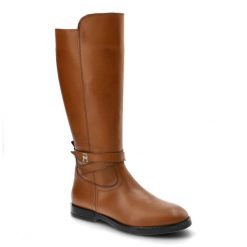 Brązowe Kozaki Damskie Tommy Hilfiger Eleganckie Skórzane Buty. Brązowe kozaki damskie Tommy Hilfiger, ze skóry, bez obcasa, na obcasie. Za 689.00 zł.